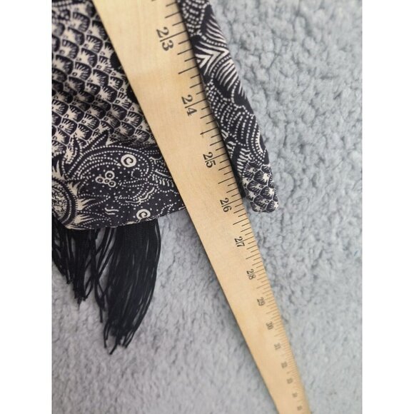 Asos Paisley Print Fringe Shirt Top Tunic Regular Fit Long Sleeve Women's Medium - Picture 9 of 12